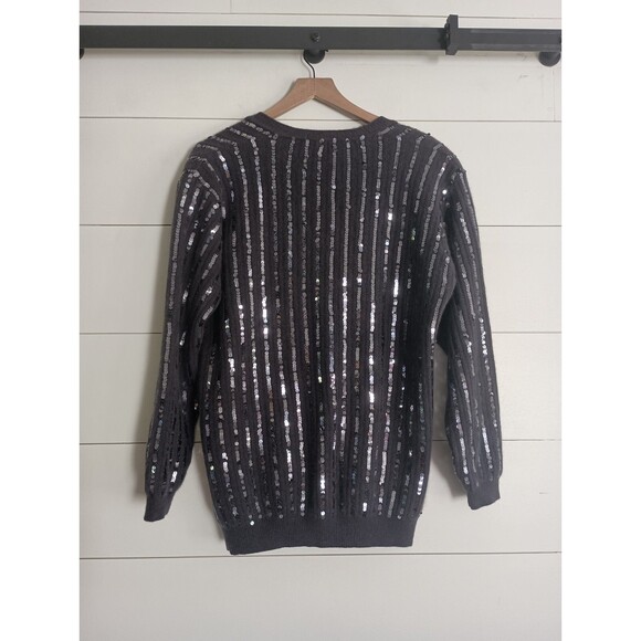 Vintage Evan Picone Sequin Cardigan Sweater Angora Lambswool Blue Women’s S - Picture 3 of 8